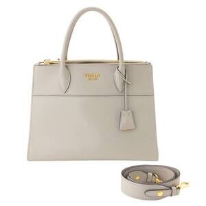 Prada Paradi Saffiano Leather Handbag Gray